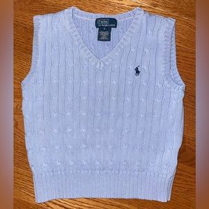 Polo Ralph Lauren light blue Cable-Knit Cotton Sweater Vest, boys size 5